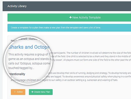 Centre Activity Library